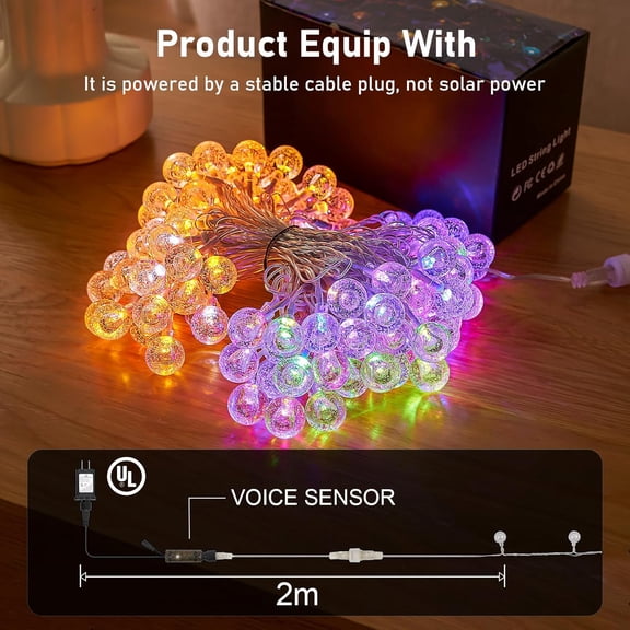 66FT Outdoor String Lights, 100 LED Patio Lights with Remote Control, Voice-Activated & Music Sync Mode, 16 Color-Changing Modes, Waterproof for Patio Garden Party Decor