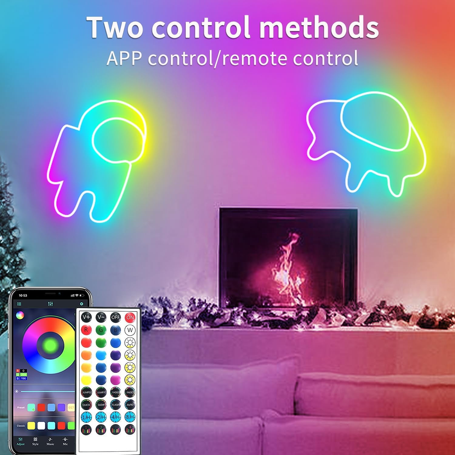 66FT RGB LED Neon Rope Lights with App & Remote Control, Flexible ...