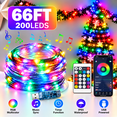 Usb String Lighta 66FT Smart 200LEDs Fairy RGB String Light USB String Light with App ...