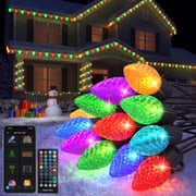 Smart C9 LED String Lights Color Changing Bulbs Halloween 120FT APP & Remote Controlled Music Sync Timer Extendable Outdoor Decorative Lights for Haunted House Yard Patio Fence Party Holiday