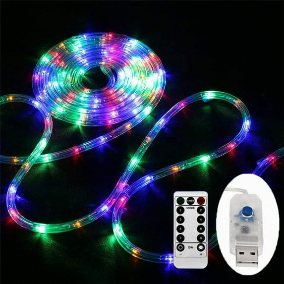 66Ft 200 LED Rope Lights Usb Powered String Light Waterproof for Garden, Wedding, Christmas Decoration