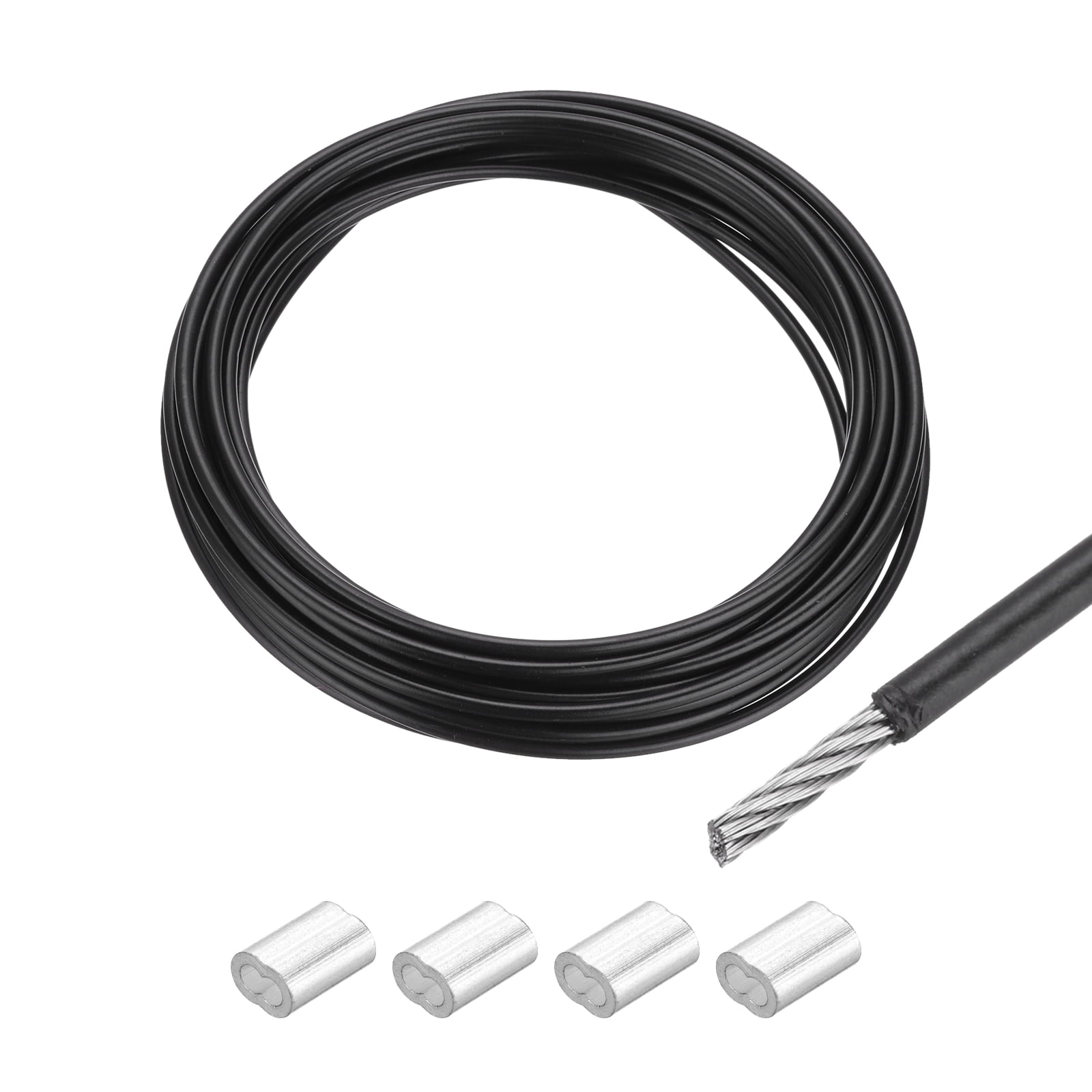 100 Aluminum Sleeves For 3/32" Wire Rope & Cable - Perfect For Crimping & DIY Projects