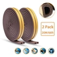 thumbnail image 1 of 66Ft Door Weather Stripping, KELIIYO Window Seal Strip for Doors and Windows- Self-adhisive Foam Weather Strip Door Seal | Soundproof Seal Strip for Cracks and Gaps Epdm D Type (20m) 2 Pack (Brown), 1 of 8