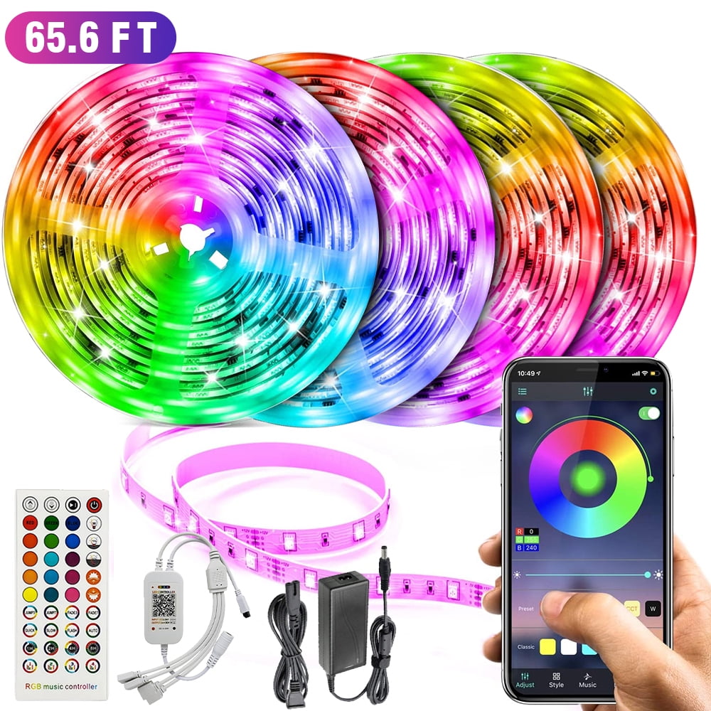 66Ft LED Strip Lights Music Sync Color Changing RGB LED Strip 44