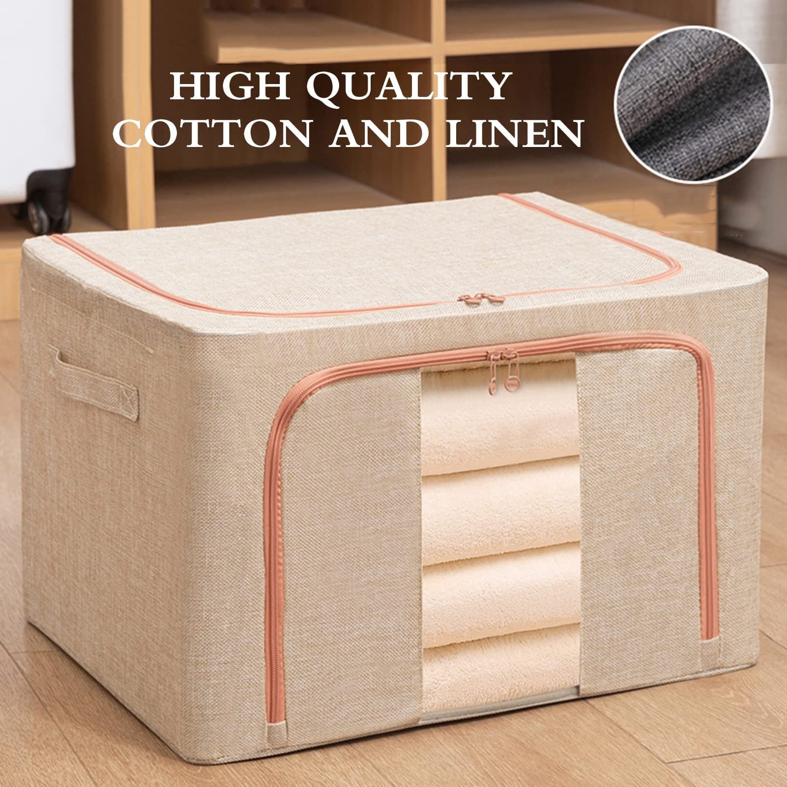 66L Clothes storage box, Oxford cloth, waterproof, steel frame ...