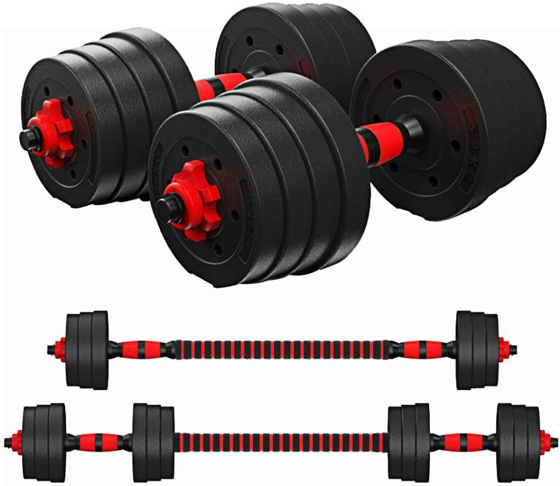 SUGIFT Adjustable Dumbbells Weight Set to 66 Lbs., Free Weight Dumbbell  with Connecting Rod Used as Barbell, for Men and Women Home Gym Work Out  Training Fitness 