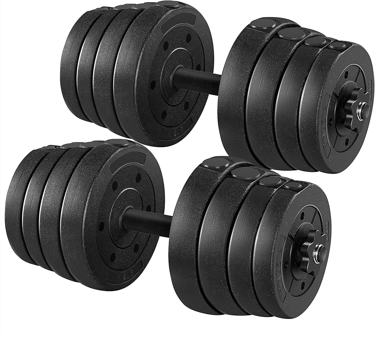 66LB Weight Dumbbell Set Fitness Adjustable Cap Gym/home Barbell Plates Body Workout for Women and Men Strength Training