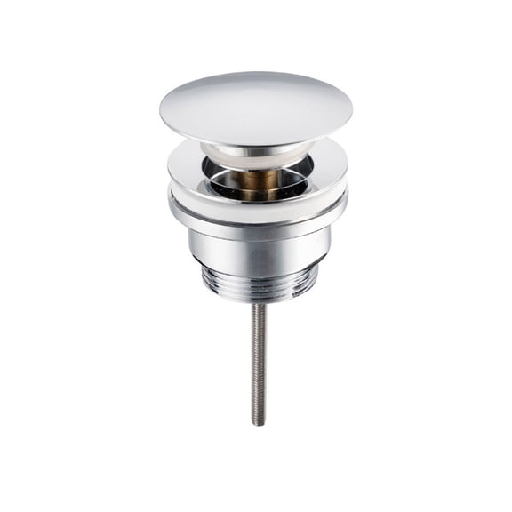 66Mm Stainless Steel Chrome Sink Stopper,Click Clack Push Cap Drain Cover For Basins Without Overflow, 1-1/4" Thread, Easy Install Bathroom Waste
