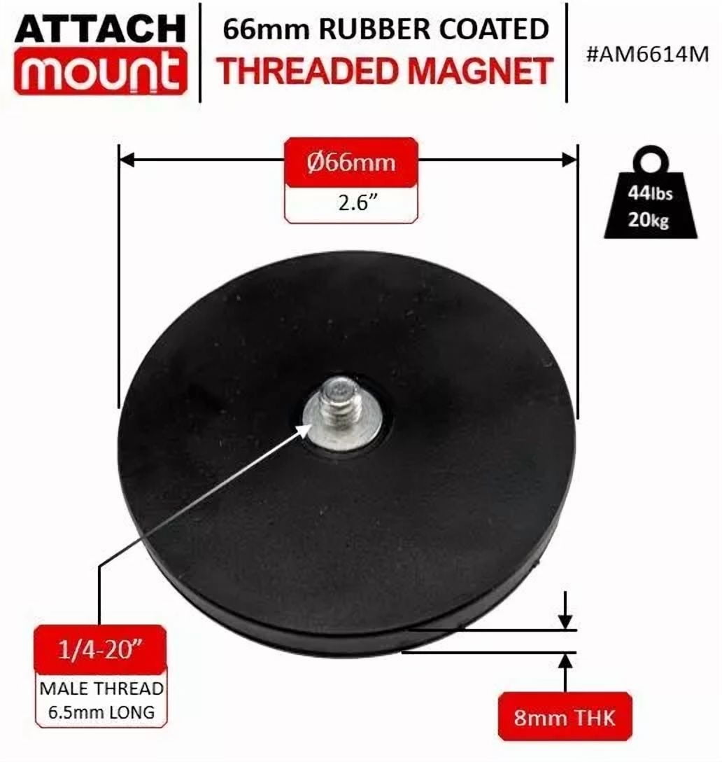 66Mm Threaded Magnet Male Threaded 1/4