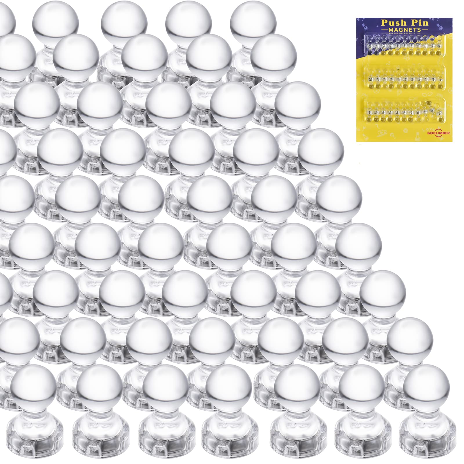 100 Pieces Brushed Nickel Round Magnets - 6mm X 1.5mm Push Pins For Fridge, Whiteboard, Office