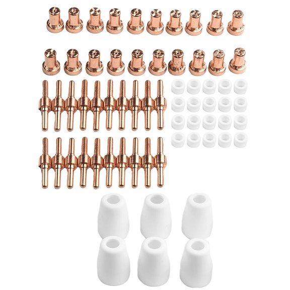 66PCS for PT-31 Plasma Cutting Consumables Extended Tips Electrode for Cut 40