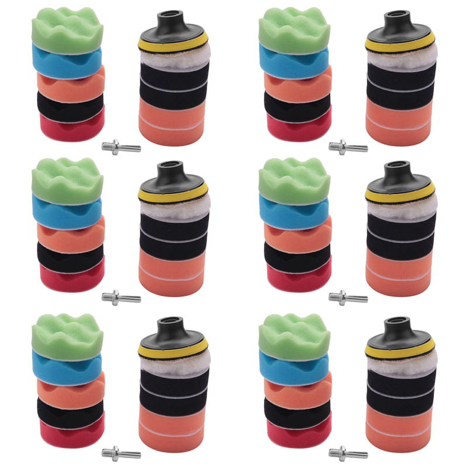 66Pcs 3 Inch Waves Buffer Polishing Pad Set for Car Polisher