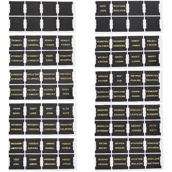 66Pcs Leather Bible Tabs with 14Pcs Blank Leather Tabs Self-Adesive Bible Index Labels Black Imitation Leather Bible Tabs