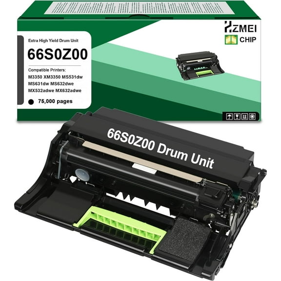 66S0Z00 Imaging Unit 66S0ZA0 Replacement for Lexmark 66S0Z00 Black Drum Cartridge Compatible for Lexmark M3350 XM3350 MS531dw MS631dw MS632dwe MX532adwe MX632adwe Printer