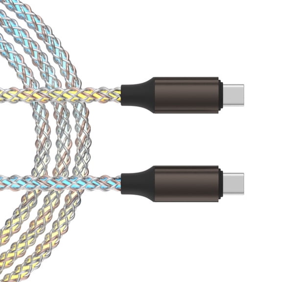 66W 480Mbps USB C Cable LED Color Changing Light Aluminum Reinforced Structure