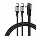 thumbnail image 1 of 66W Nylon Fast Charging Cable 2 in 1 USB Type C And 1 Charging Only Port For Multiple Devices Power Supply Data Line, 1 of 1