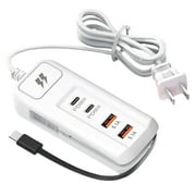 66W Usb Charging Hub 4-Port Multi Charger Dock 5.1A, Fast Charging Station for Tablet Watch Phone, Compact Portable Multiple Charger Plug, Socket *1