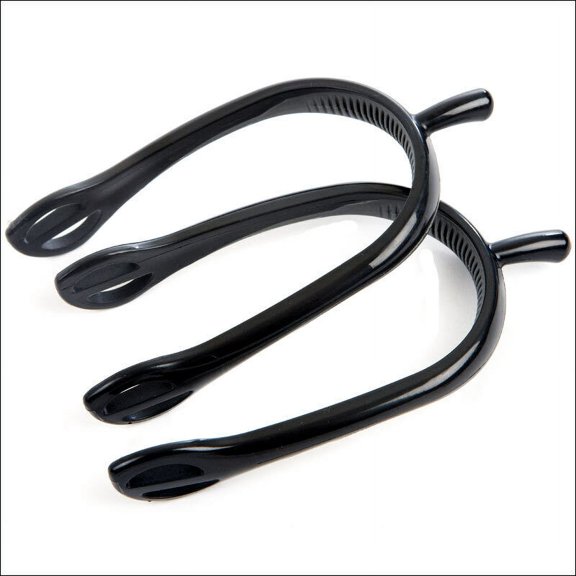 66WB New Korsteel Lightweight 2 Tone Spurs Black/Grey 3/4" Neck By Weatherbeeta