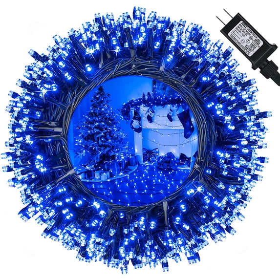 66ft Christmas String Lights Outdoor, 200 LED Christmas Lights, 8 Modes Christmas Tree Lights Fairy Twinkle Lights for Indoor Xmas Decorations (Blue)