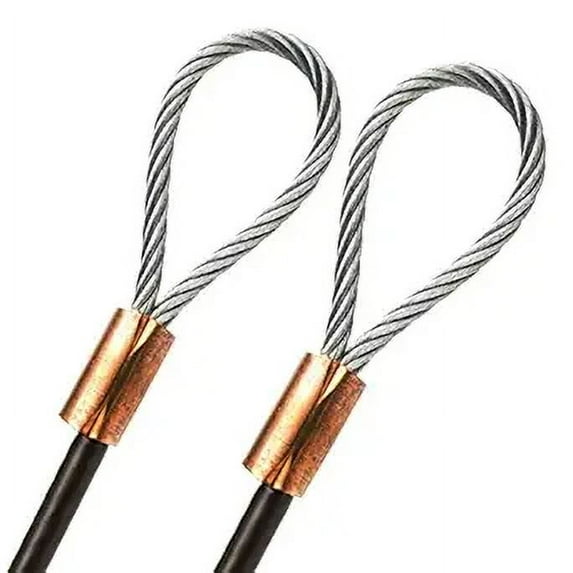 66ft Cut To Size 1/8 Galvanized Steel Cable BROWN Vinyl Coated To 3/16 With Copper Sleeves MADE IN USA