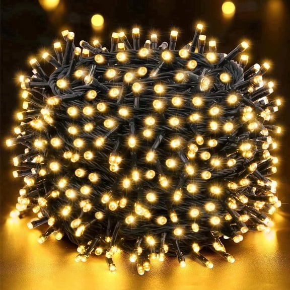 Uncahome 66ft LED Christmas Tree Lights Indoor Plug in, 8 Modes Twinkle Christmas String Lights for Indoor Outdoor Xmas Tree Wedding Party Decoration (Warm White)