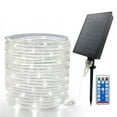 66ft Solar Rope Lights Outdoor Waterproof LED 200 Cold White LEDs, 8
