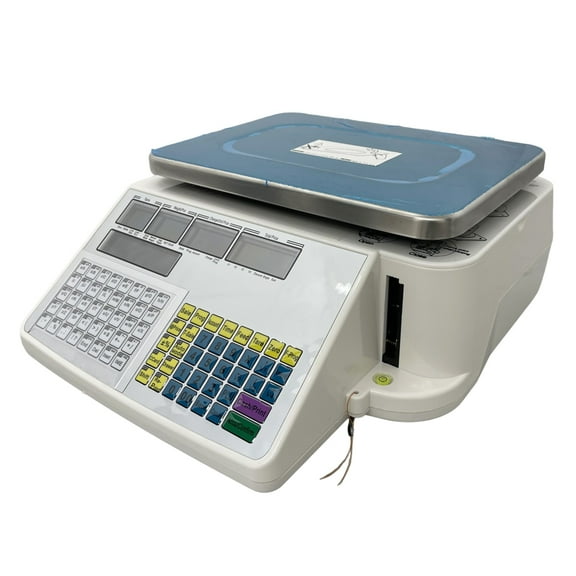 66lb/30kg Digital Price Computing Counting Scale Weighing Electronic Scale Label Printing Scale with 5 LCD Display Screens and Thermal Printer 110V