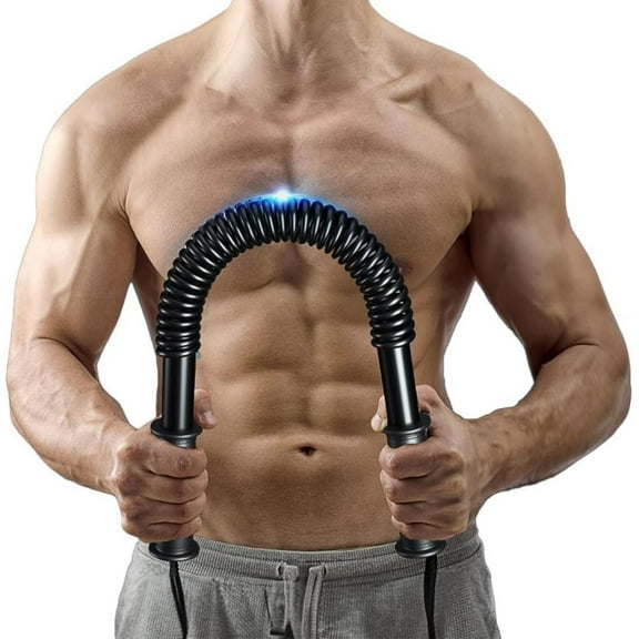 66lb Heavy Duty Power Bar Twister Arm Muscle Strength Shoulder Chest Abs Expander Spring Black