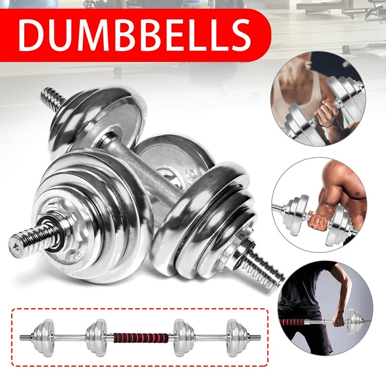 66lbs Adjustable Dumbbell Set, Free Weights Dumbbell Barbell Set