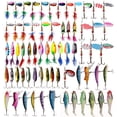 thumbnail image 1 of 66pcs Fishing Hooks Spoon Lure Kits Spinnerbait Wobbers Hard Metal Spoon Bait Minnow Crankbait Walleye Salmon Trout Fishing Hook Swivels Assorted Color Artificial Saltwater Fishing Tackle Accessories, 1 of 8