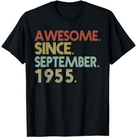 66th Birthday- 66 Years Old Awesome Since September 1955 Men T-Shirt