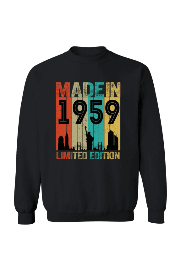 66th Birthday Made In 1959 66 Years Old Born In New York 66 Years Of Being Awesome Crewneck Pullover Sweatshirt