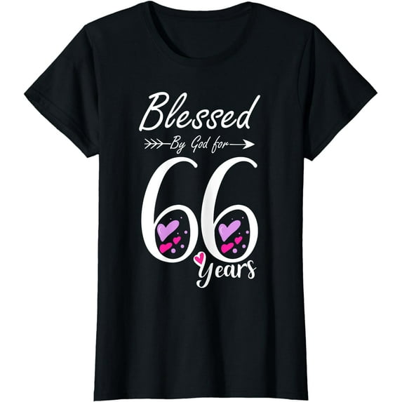 66th Birthday Tee Gift and Blessed for 66 Years Birthday T-Shirt