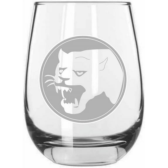 66th Infantry Division Military Etched 15.25oz Libbey Stemless Wine Glass