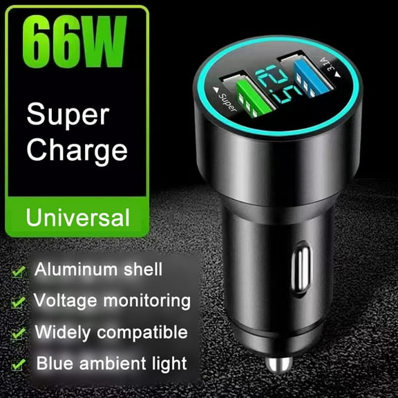 66w car charger super fast charging for mobile phones universal