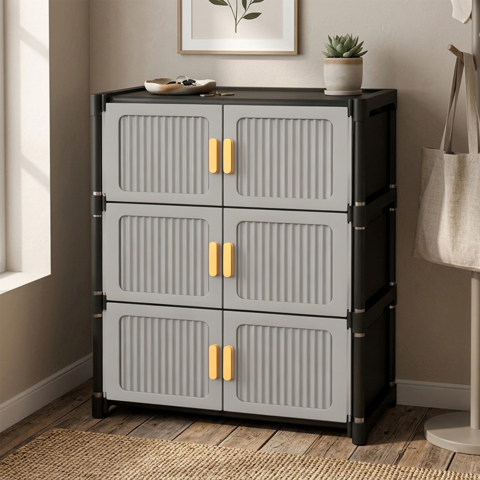 66x58x31cm Door Mounted Shoe Cabinet, Detachable Multi Tier Shoe Racks ...