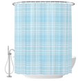 thumbnail image 1 of 66x72 Inch Shower Curtains for Bathroom, Buffalo Plaid Fabric Bath Curtain Decor, Sky Blue Cyan Farmhouse Gingham Striped Waterproof Restroom Curtains Shower Set Accessories with 12 Hooks 66 Inch, 1 of 7