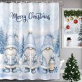 thumbnail image 1 of 66x72 Inch Shower Curtains for Bathroom, Merry Christmas Gnomes Fabric Bath Curtain Decor, Xmas Blue Forest Winter Waterproof Restroom Curtains Shower Set Accessories with 12 Hooks 66 Inch, 1 of 8