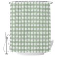thumbnail image 1 of 66x72 Inch Shower Curtains for Bathroom, Sage Green Buffalo Check Fabric Bath Curtain Decor, Farmhouse Plaid Retro Geometric Waterproof Restroom Curtains Shower Set Accessories with 12 Hooks 66 Inch, 1 of 7