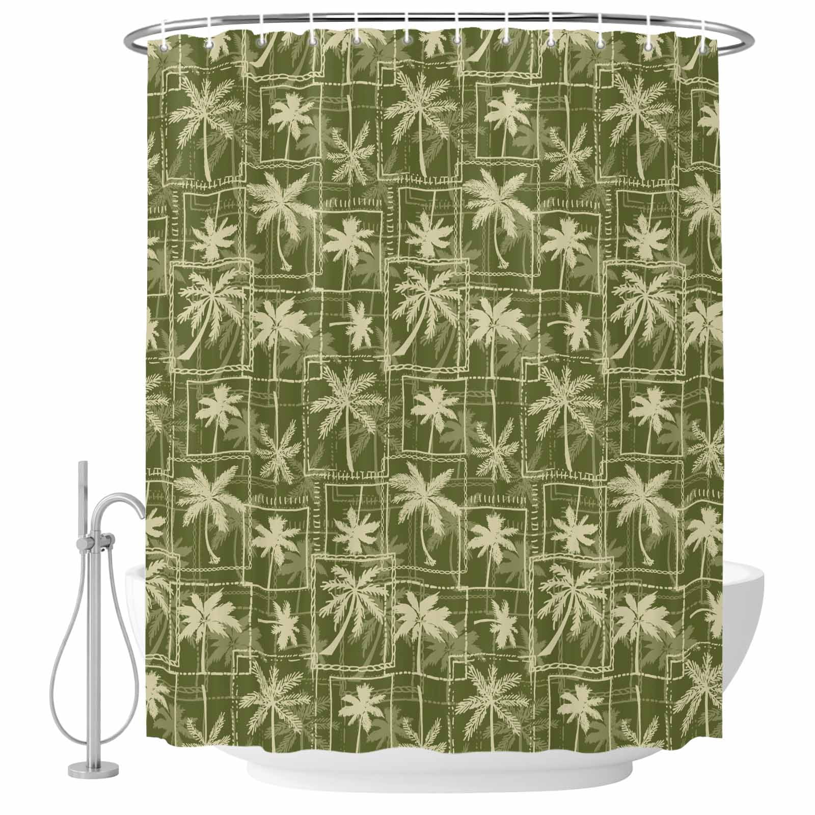 66x72 Inch Shower Curtains for Bathroom, Tropical Botanical Bath ...