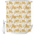 thumbnail image 1 of 66x72 Inch Shower Curtains for Bathroom, Yellow Orange Palm Tree Bath Curtain Decor, Summer Tropical Tree Coastal Beach Waterproof Restroom Curtains Shower Set Accessories with 12 Hooks 66 Inch, 1 of 7