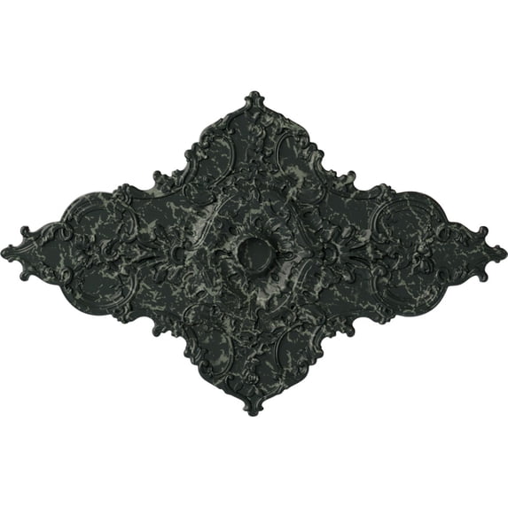67 1/4"W x 43 3/8"H x 4"ID x 2"P Melchor Diamond Ceiling Medallion (Fits Canopies up to 4"), Hand-Painted Painted Turtle Crackle