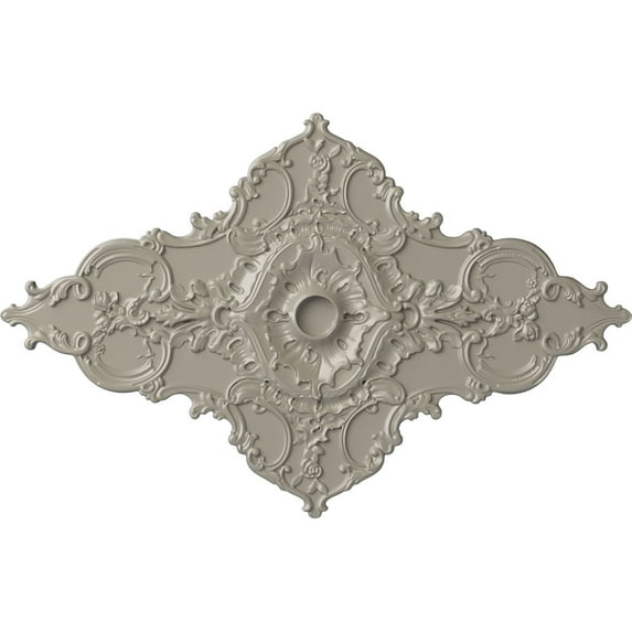 67 1/4"W x 43 3/8"H x 4"ID x 2"P Melchor Diamond Ceiling Medallion (Fits Canopies up to 4"), Hand-Painted Pearl White