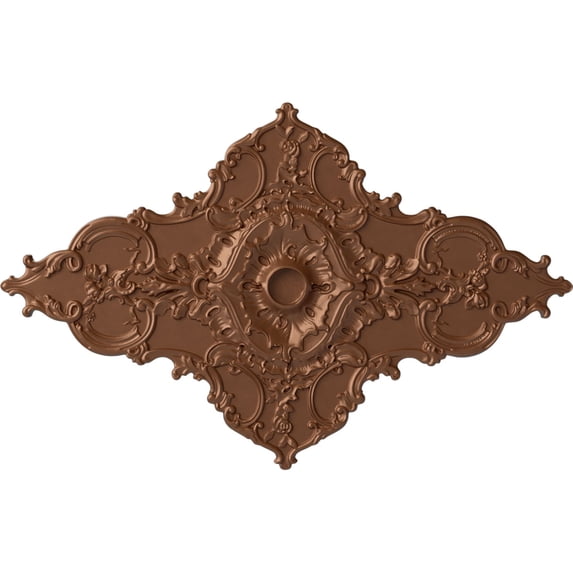 67 1/4"W x 43 3/8"H x 4"ID x 2"P Melchor Diamond Ceiling Medallion (Fits Canopies up to 4"), Hand-Painted Polished Copper