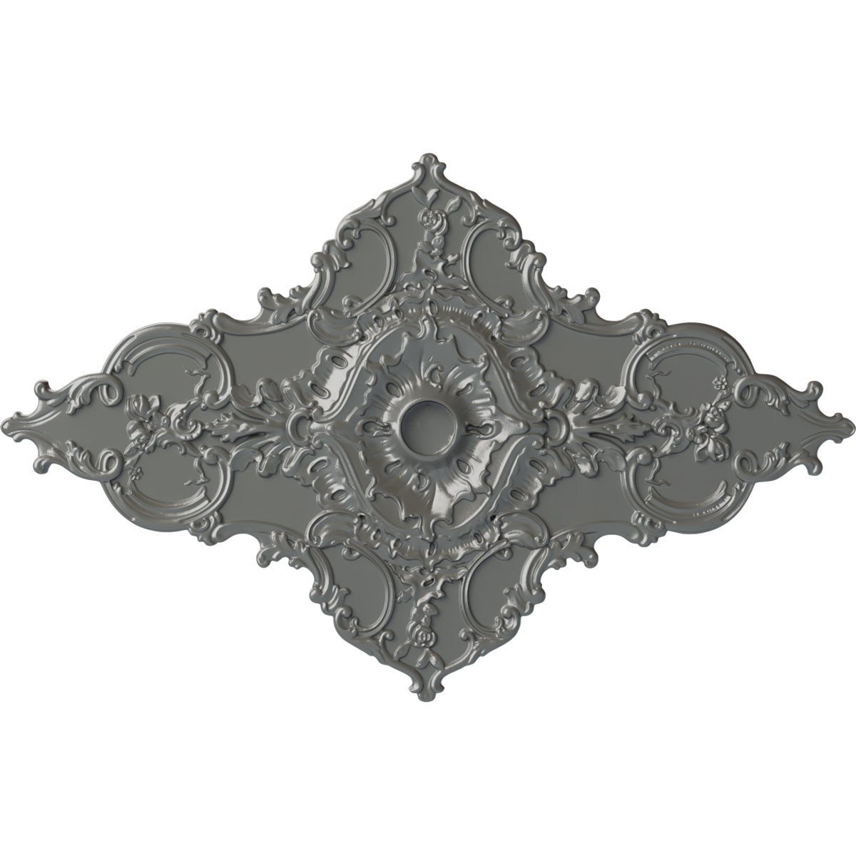 67 1/4"W x 43 3/8"H x 4"ID x 2"P Melchor Diamond Ceiling Medallion (Fits Canopies up to 4"), Hand-Painted Silver - image 1 of 4