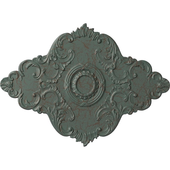 67 1/8"W x 48 5/8"H x 1 7/8"P Piedmont Ceiling Medallion (Fits Canopies up to 6 1/2"), Hand-Painted Cloud Burst Crackle