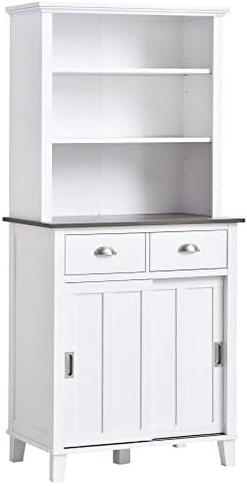 67" Freestanding Buffet with Hutch Kitchen Pantry with Sliding