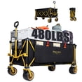 thumbnail image 1 of 67.5 in Extra Long Large Foldable Heavy Duty Utility Beach Wagon,Opened Tailgate and All-Terrain Wheels, 480lbs Capacity, Patented Ultra-Stable Frame, No Assembly Needed, Black, 1 of 25