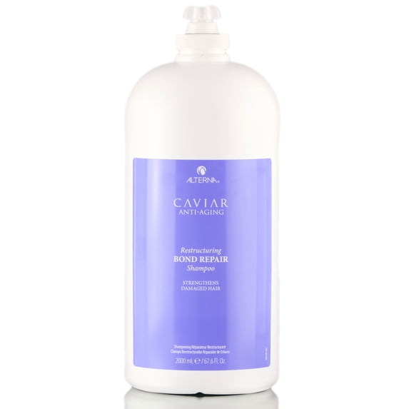 67.6 oz , Alterna Caviar Restructuring Bond Repair Shampoo Hair - Pack of 1 w/ Sleekshop Teasing Comb