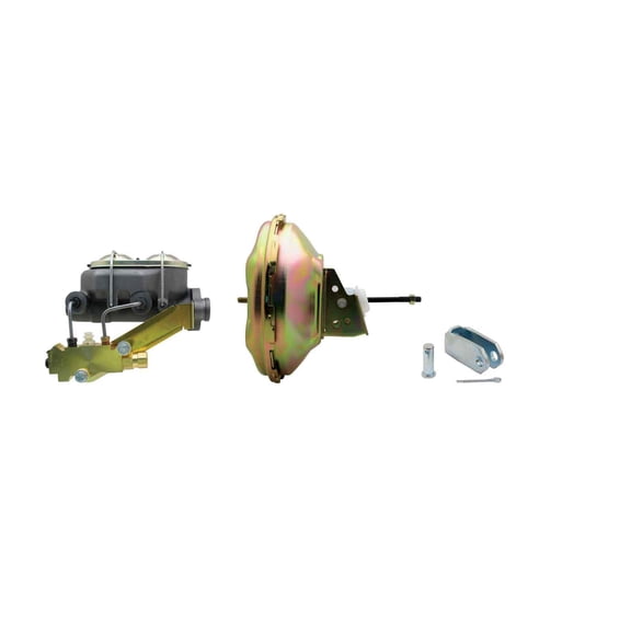 Speedway Motors 11 Inch Delco Power Brake Booster Conversion Kit Includes1 Bore Cast Iron Master Cylinder, Proportioning Valve, and Mounting Hardware